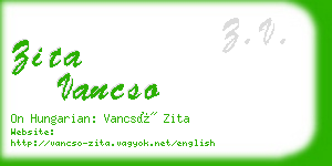 zita vancso business card